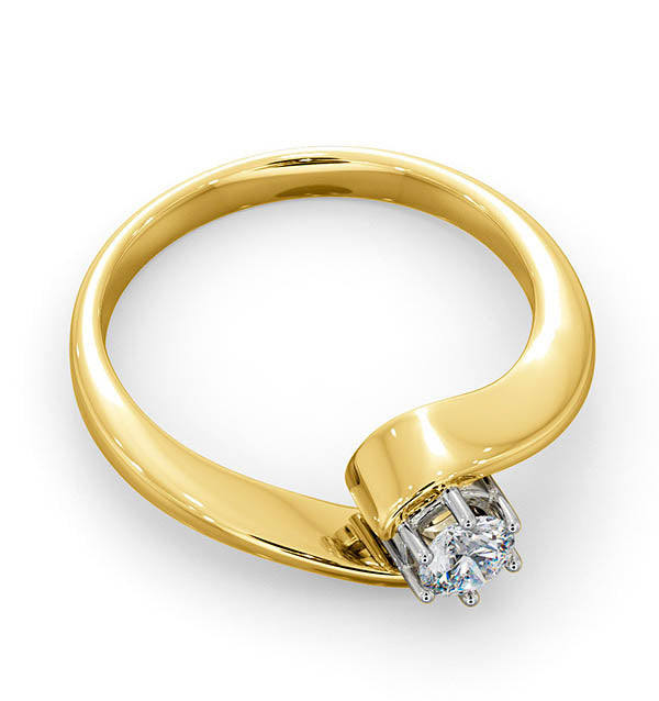 Certified Leah 18K Gold Diamond Engagement Ring 0.25CT