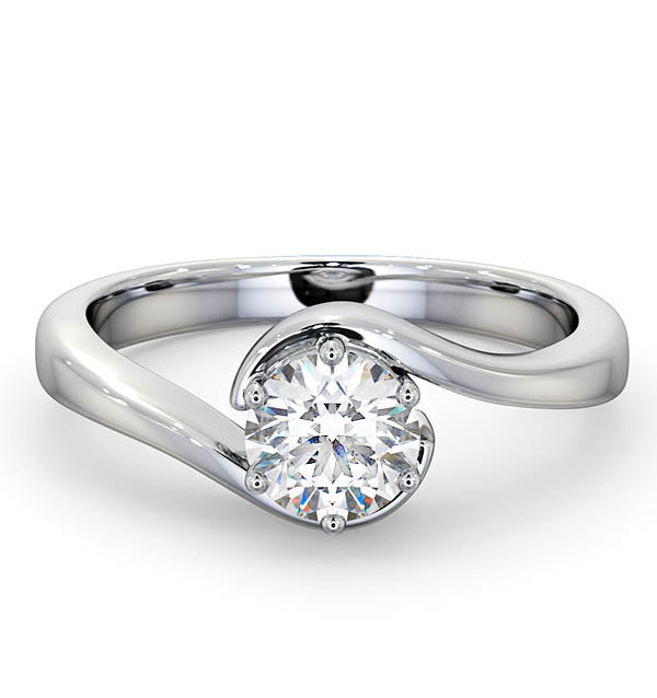 Certified 0.70CT Leah 18K White Gold Engagement Ring G/SI1