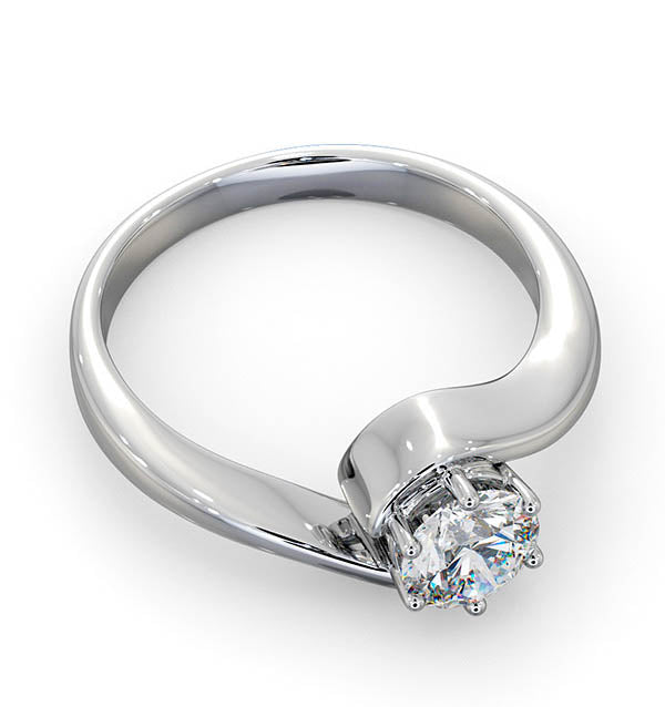 Certified 0.70CT Leah 18K White Gold Engagement Ring G/SI1