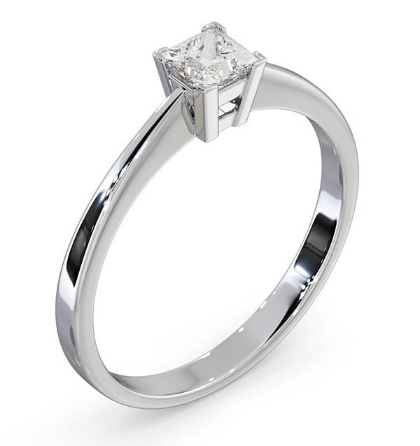 Certified Lauren 18K White Gold Diamond Engagement Ring 0.33CT-G-H/SI