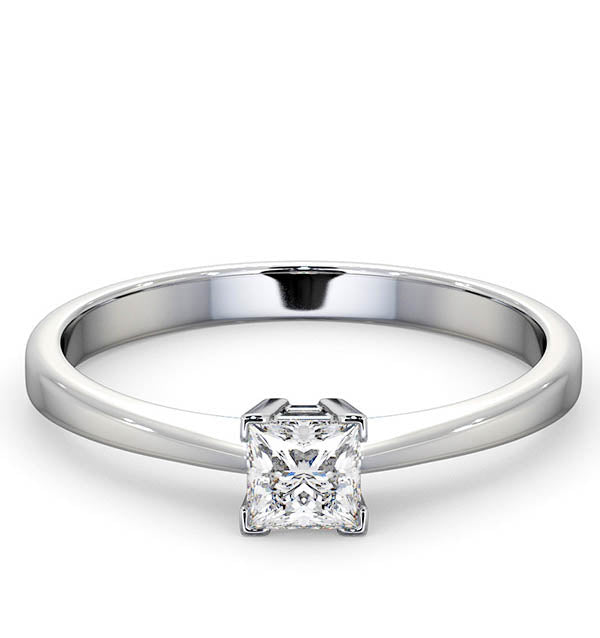 Certified Lauren 18K White Gold Diamond Engagement Ring 0.33CT-G-H/SI