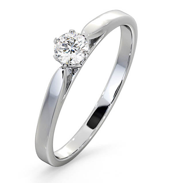 Low Set Chloe Lab Diamond Engagement Ring 0.25CT G/SI1 18K White Gold