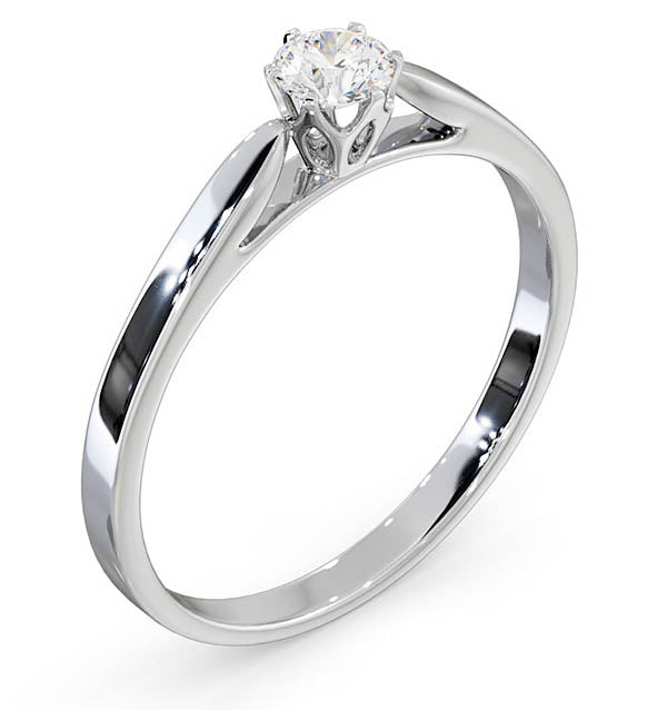 Low Set Chloe Lab Diamond Engagement Ring 0.25CT G/SI1 18K White Gold