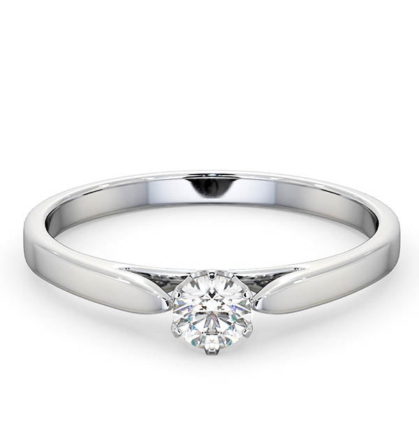 Low Set Chloe Lab Diamond Engagement Ring 0.25CT G/SI1 18K White Gold