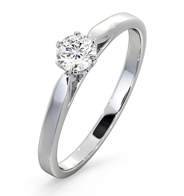 Low Set Chloe Lab Diamond Engagement Ring 0.33CT G/SI1 18K White Gold