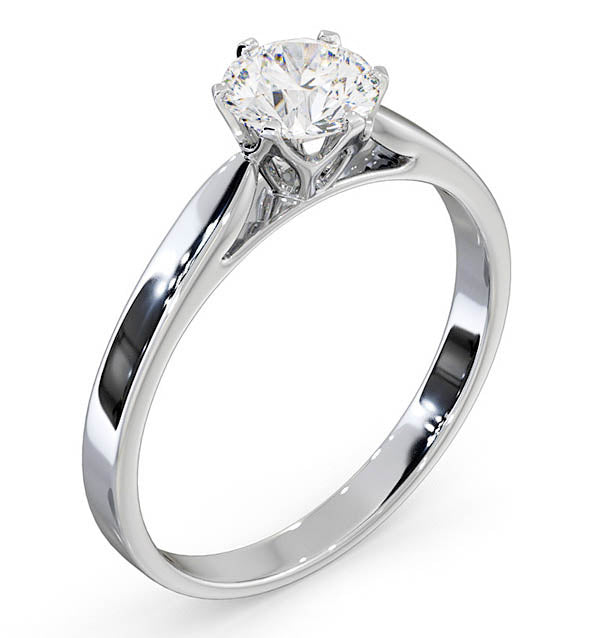 Certified 0.90CT Chloe Low Platinum Engagement Ring G/SI2