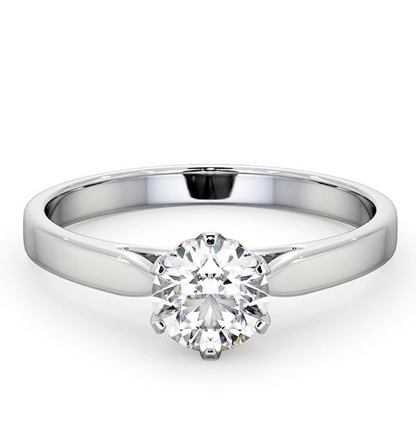 Certified 0.90CT Chloe Low Platinum Engagement Ring G/SI2