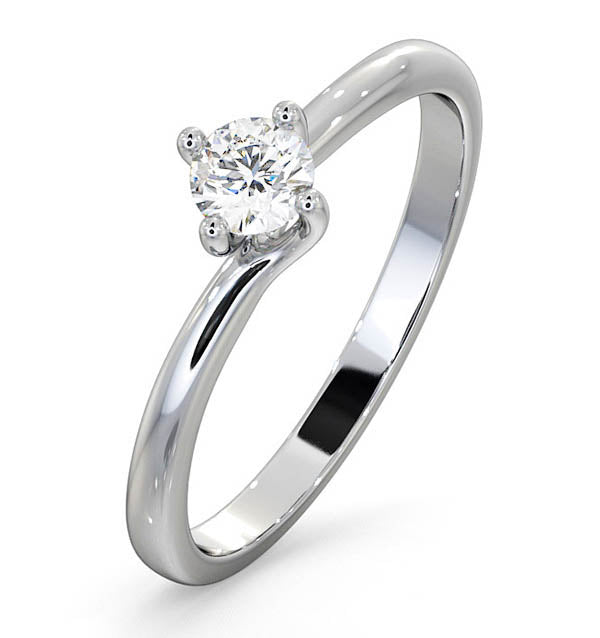 Certified Lily Platinum Diamond Engagement Ring 0.25CT-F-G/VS