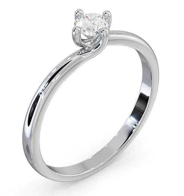 Certified Lily Platinum Diamond Engagement Ring 0.25CT-F-G/VS