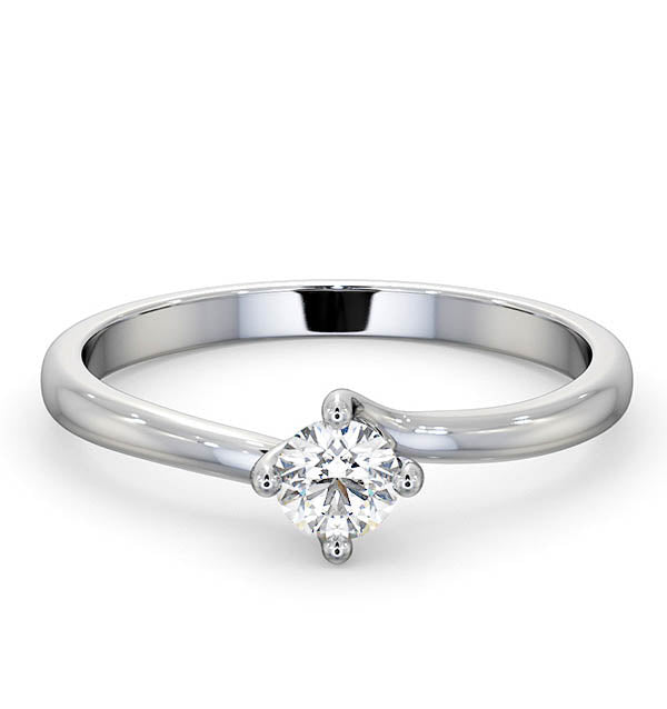 Certified Lily Platinum Diamond Engagement Ring 0.25CT-F-G/VS