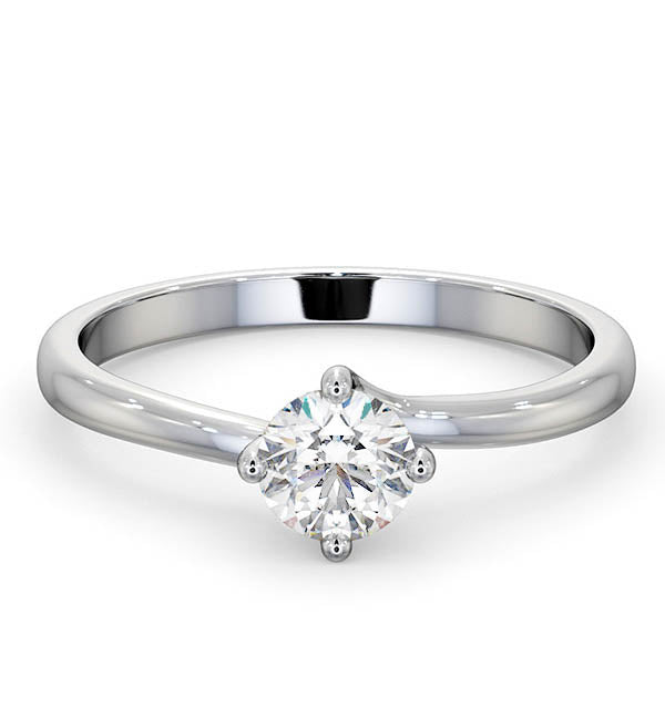 Certified 0.50CT Lily Platinum Engagement Ring E/VS1