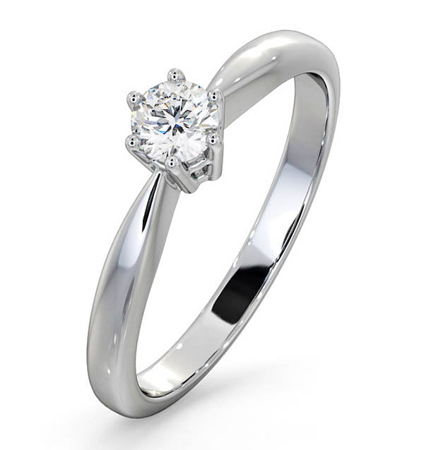 Engagement Ring High Set Chloe 0.25ct Lab Diamond H/Si in 18KW Gold