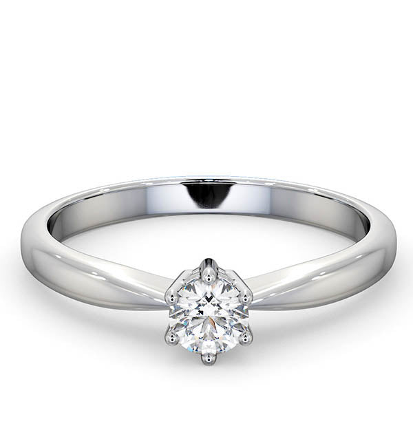 Engagement Ring High Set Chloe 0.25ct Lab Diamond H/Si in 18KW Gold