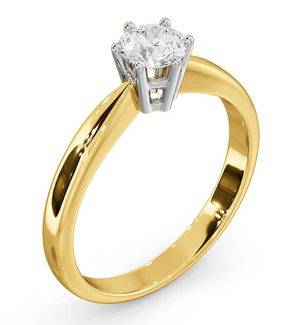 Certified 0.50CT Chloe High 18K Gold Engagement Ring G/SI1