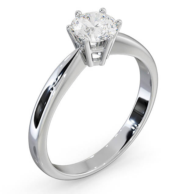 Certified High Set Chloe 18KW DIAMOND Engagement Ring 0.75CT