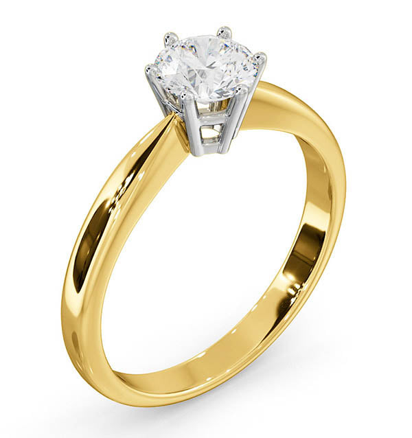 Certified High Set Chloe 18KY DIAMOND Engagement Ring 0.75CT