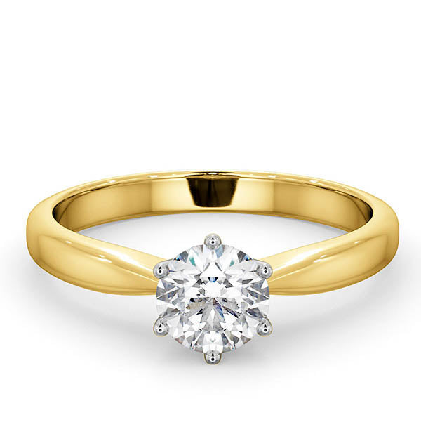 Certified High Set Chloe 18KY DIAMOND Engagement Ring 0.75CT