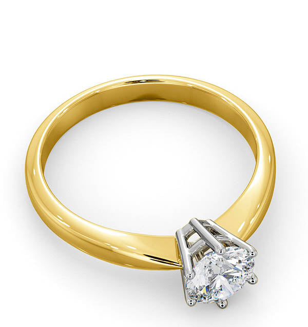 Certified High Set Chloe 18KY DIAMOND Engagement Ring 0.75CT