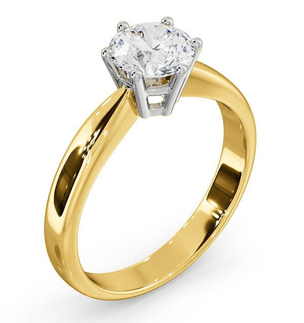 Certified High Set Chloe 18KY DIAMOND Engagement Ring 1.00CT