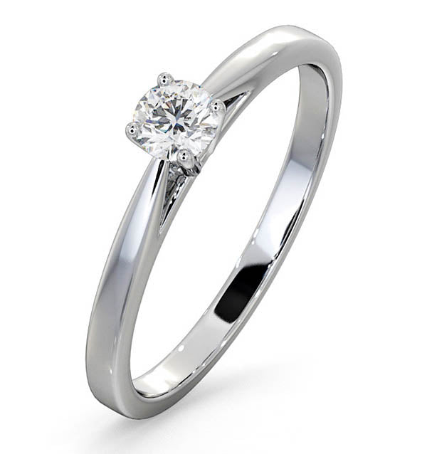 Engagement Ring Certified Elysia Platinum Diamond 0.25CT G/VS