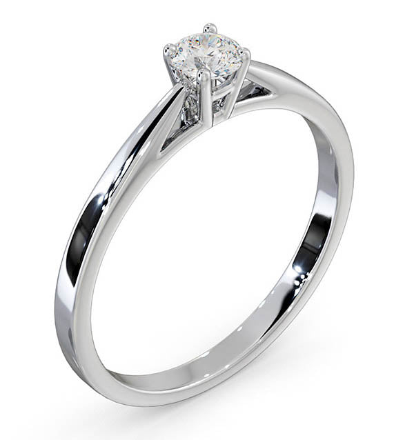 Engagement Ring Certified Elysia Platinum Diamond 0.25CT G/VS