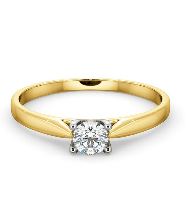 Certified Grace 18K Gold Diamond Engagement Ring 0.25CT