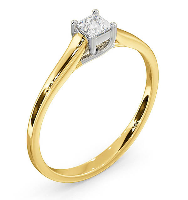 Certified Lucy 18K Gold Diamond Engagement Ring 0.25CT-G-H/SI
