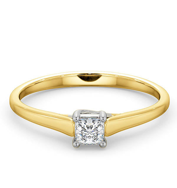 Certified Lucy 18K Gold Diamond Engagement Ring 0.25CT-G-H/SI