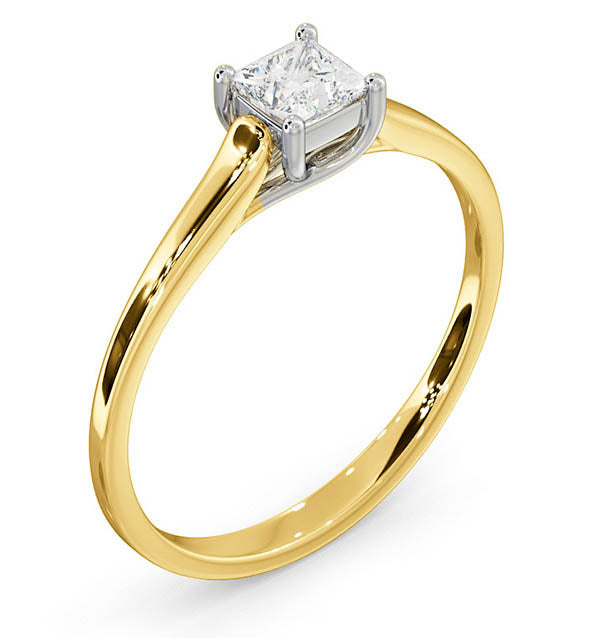 Certified Lucy 18K Gold Diamond Engagement Ring 0.33CT-G-H/SI