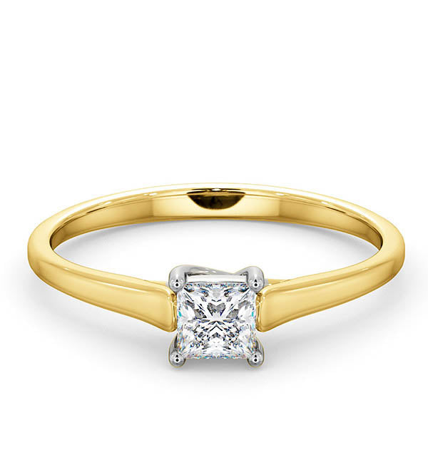 Certified Lucy 18K Gold Diamond Engagement Ring 0.33CT-G-H/SI