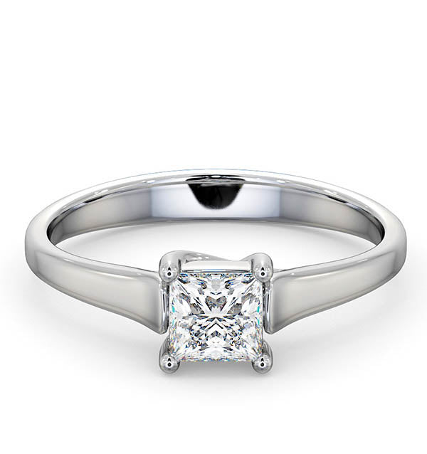 Certified Lucy 18K White Gold Diamond Engagement Ring 0.50CT-F-G/VS