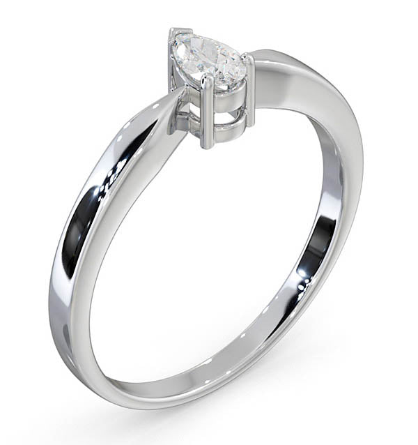 Certified Pear Shaped Platinum Diamond Engagement Ring 0.25CT-G/Vs