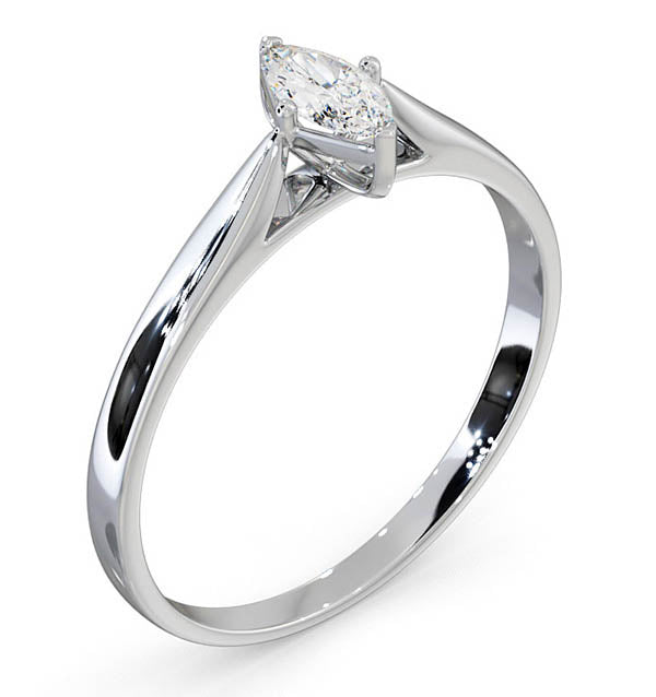 Engagement Ring Certified Marquise 18K White Gold Diamond 0.25CT G/VS