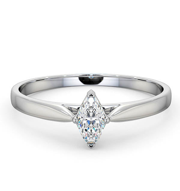 Engagement Ring Certified Marquise 18K White Gold Diamond 0.25CT G/VS