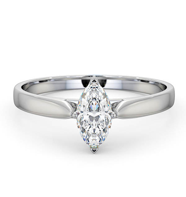 Engagement Ring Certified Marquise Diamond 0.50CT G/VS 18K White Gold