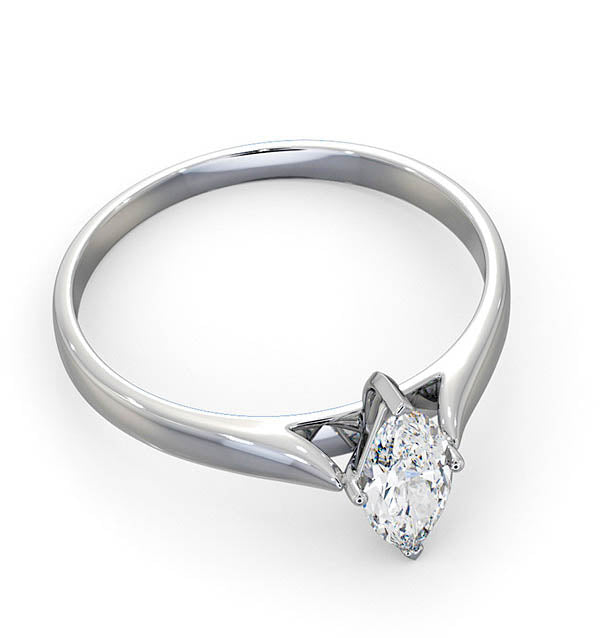 Engagement Ring Certified Marquise Diamond 0.50CT G/VS 18K White Gold