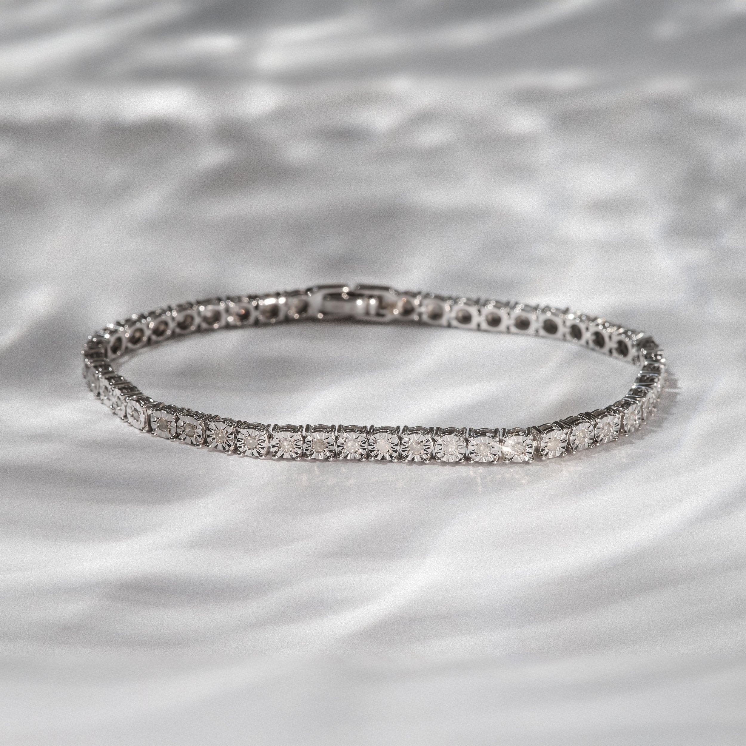 Mens Lab Diamond 1.00ct Tennis Bracelet in 925 Silver