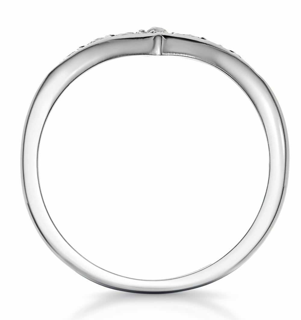 Diamond 0.11ct 9K White Gold Wishbone Ring