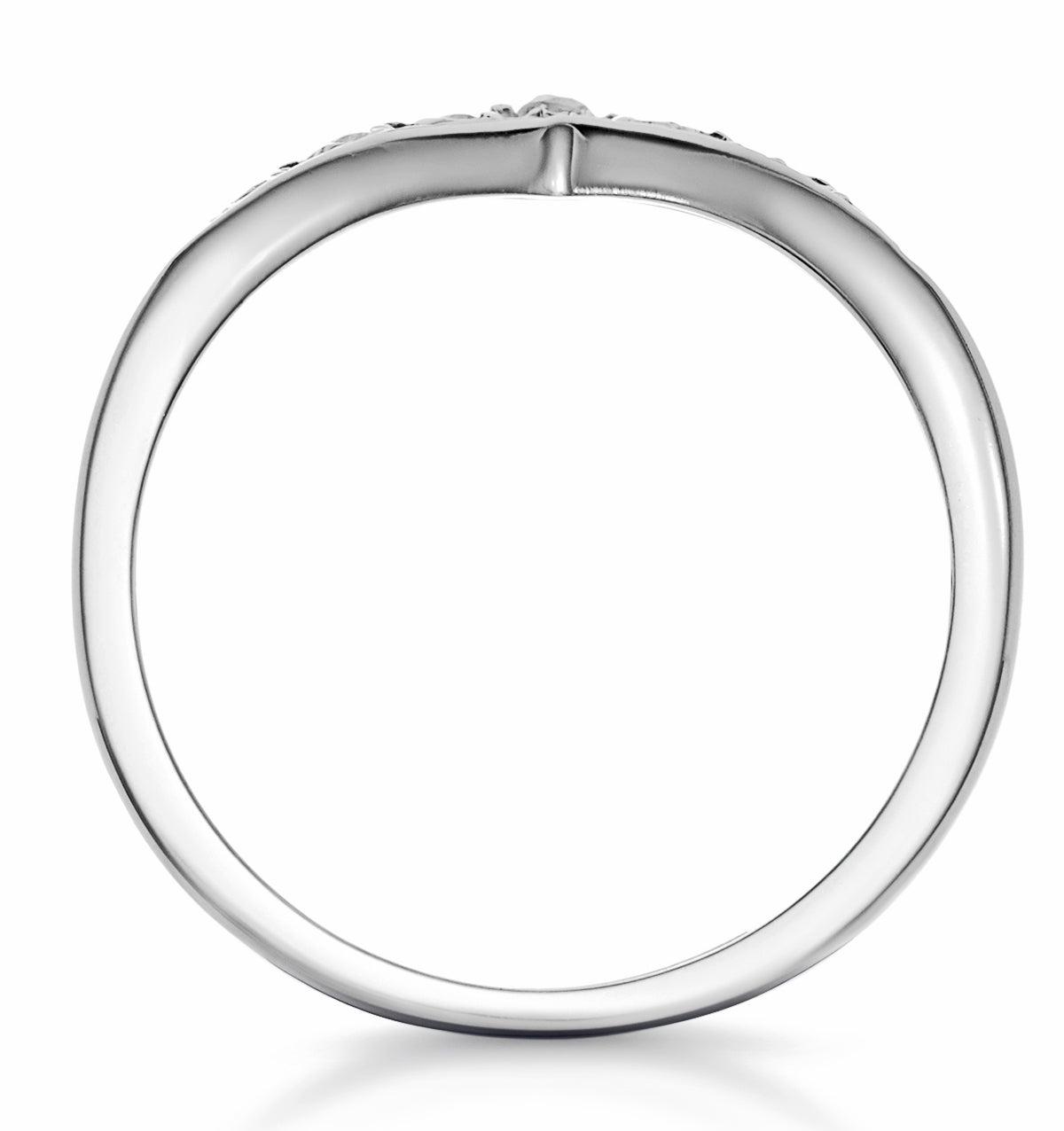 Diamond 0.11ct 9K White Gold Wishbone Ring