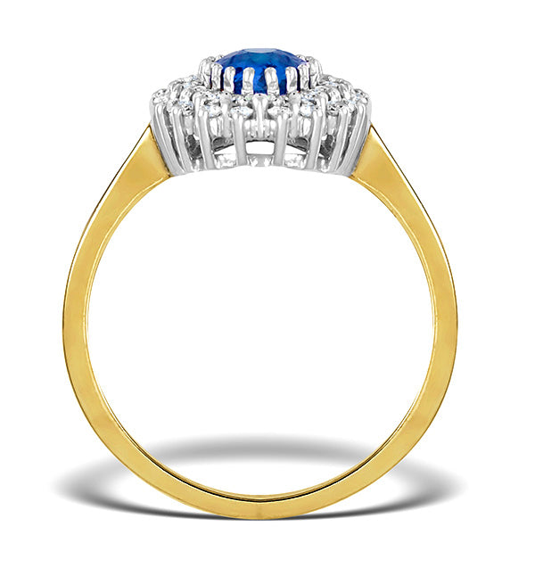 Tanzanite 7 x 5mm And Diamond 9K Gold Ring