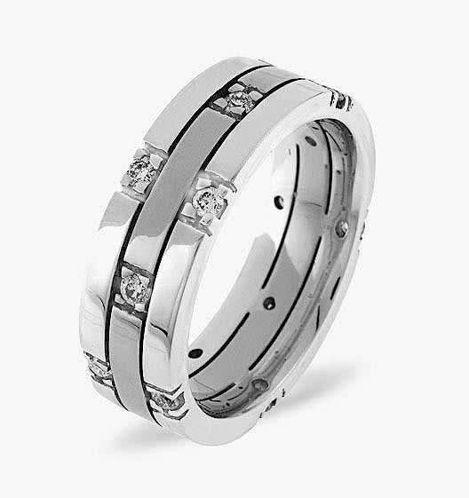 Mens 0.37ct G/Vs Diamond Platinum Dress Ring