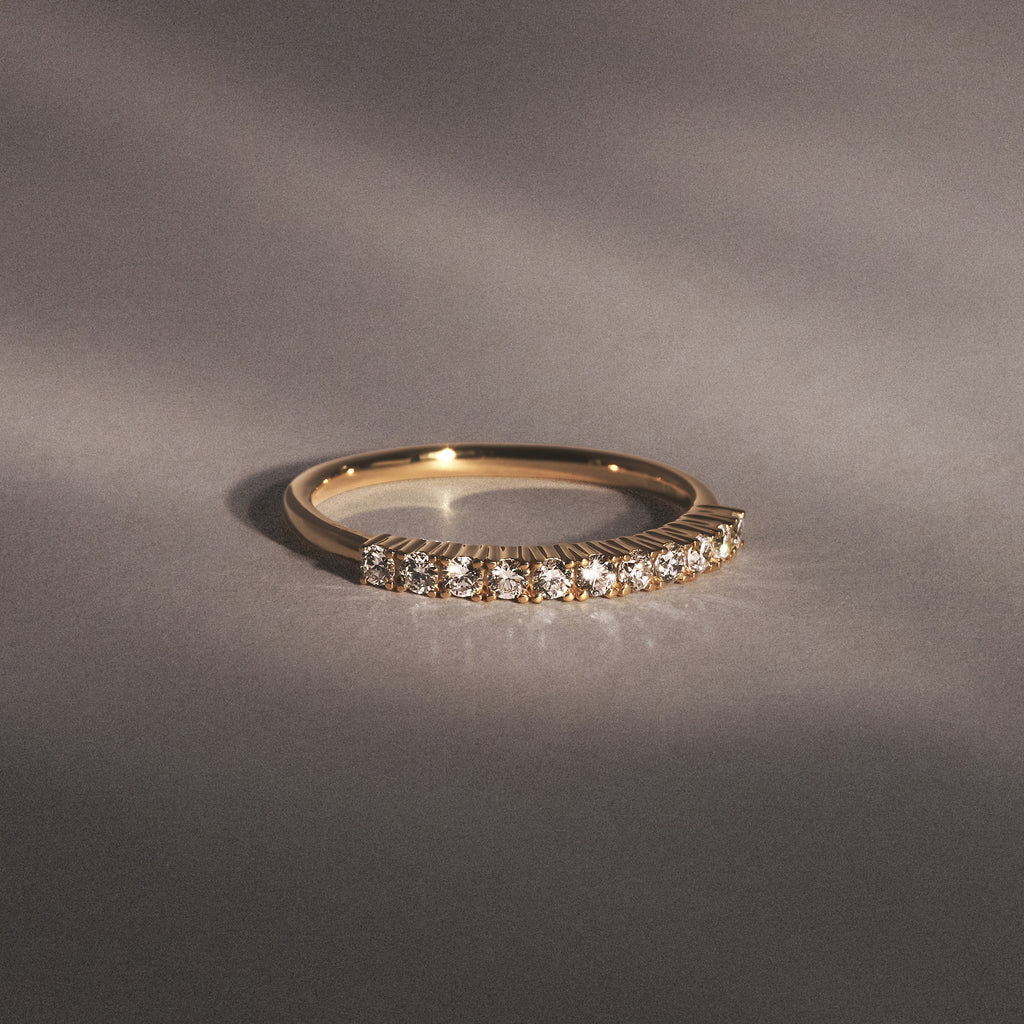 Twilight Lab Diamond Half Eternity Ring 0.30ct in 18K Gold Vermeil