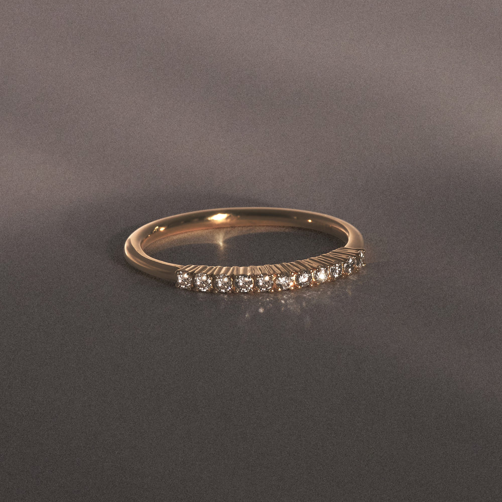 Twilight Lab Diamond Half Eternity Ring 0.15ct in 18K Gold Vermeil