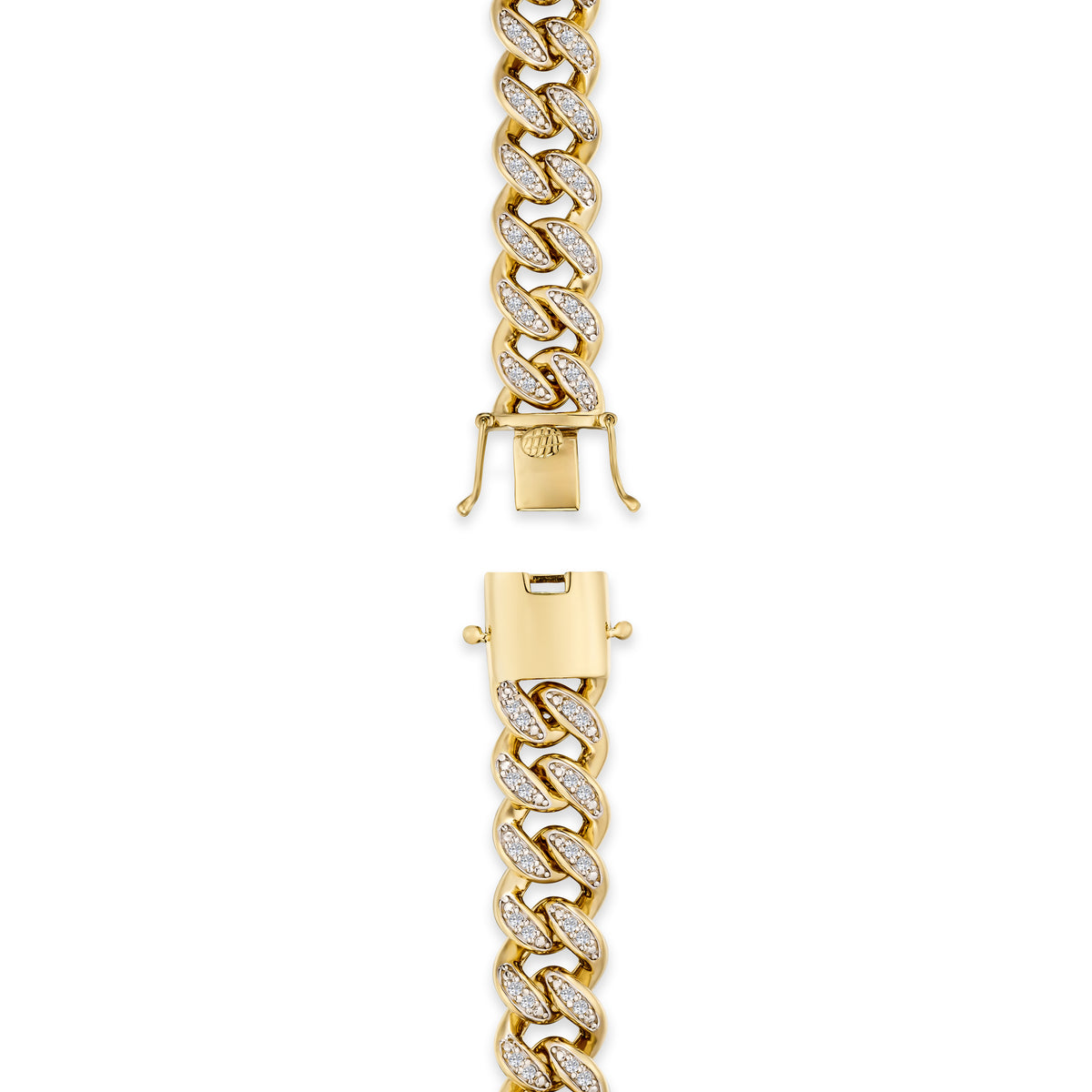 1.20CT Mens Lab Diamond Cuban Link Bracelet in 18K Gold Vermeil