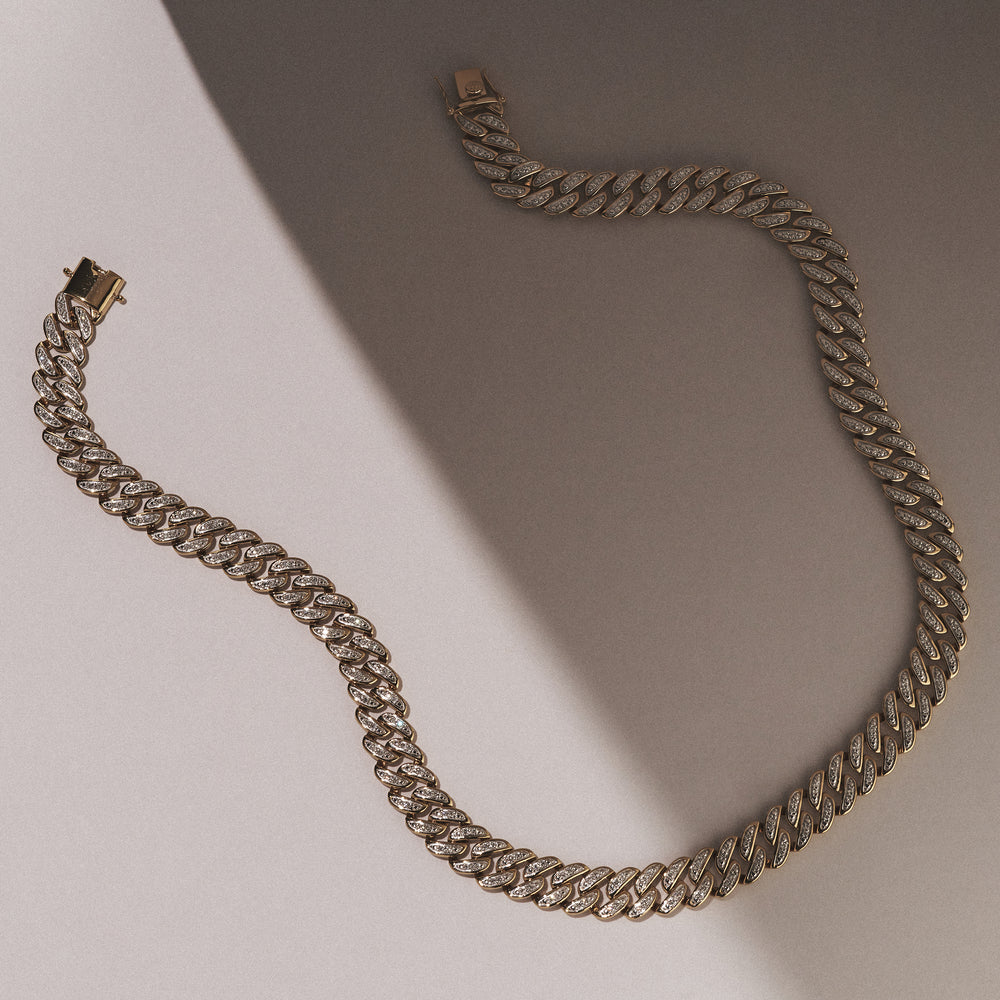 21 Inch Havana Cuban Lab Diamond Necklace 3.00ct Set in 18K Gold Vermeil