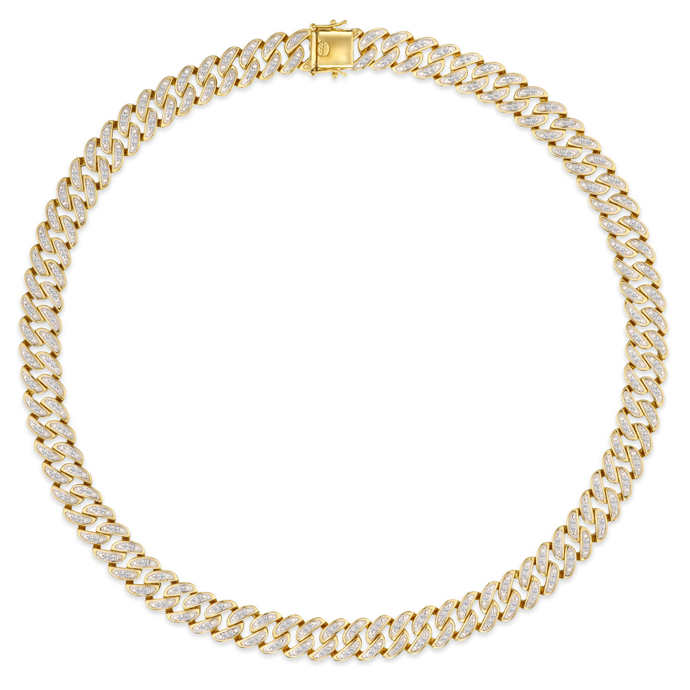 21 Inch Havana Cuban Lab Diamond Necklace 3.00ct Set in 18K Gold Vermeil