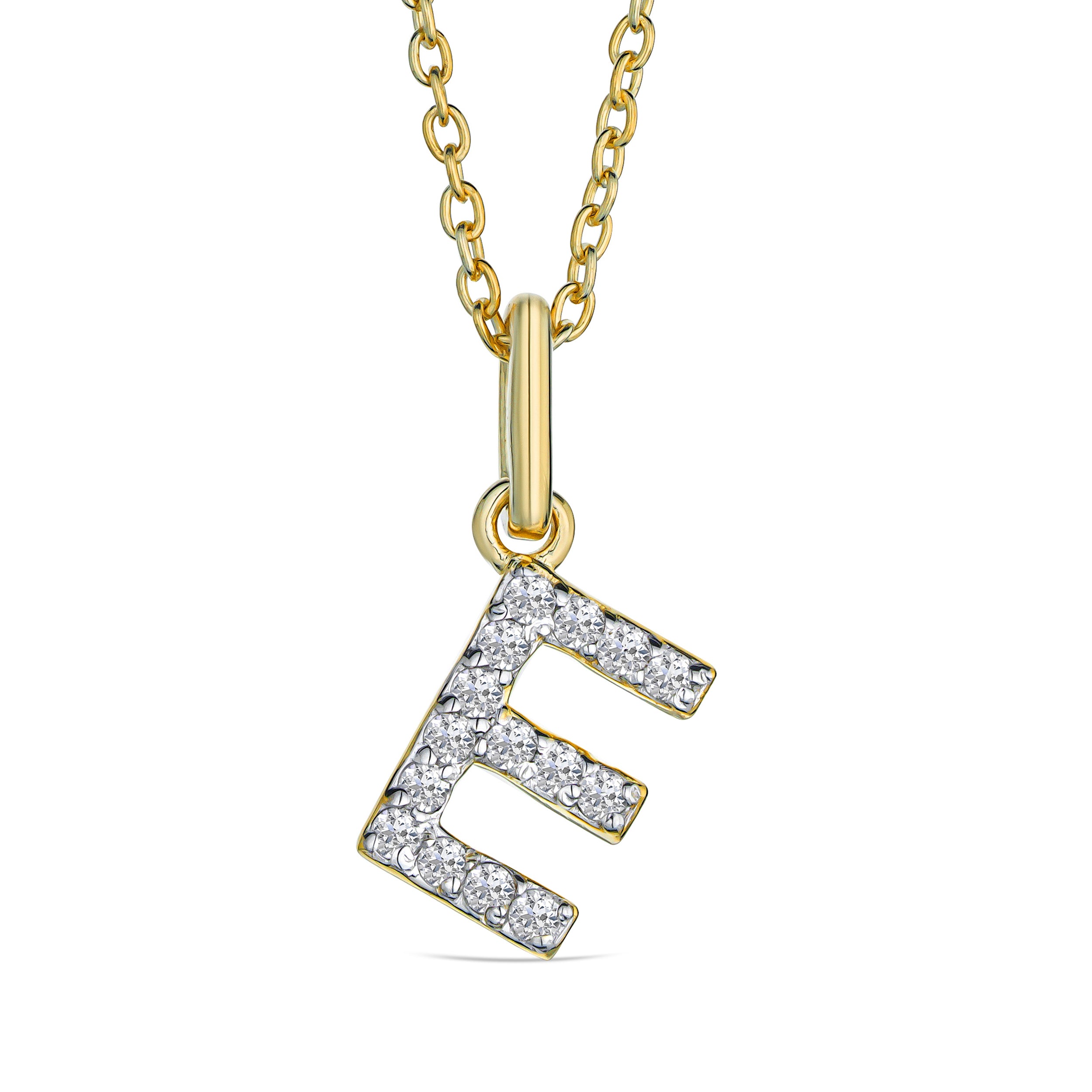 Letter E Necklaces With Fine Chain Love Letter Initial E Lab