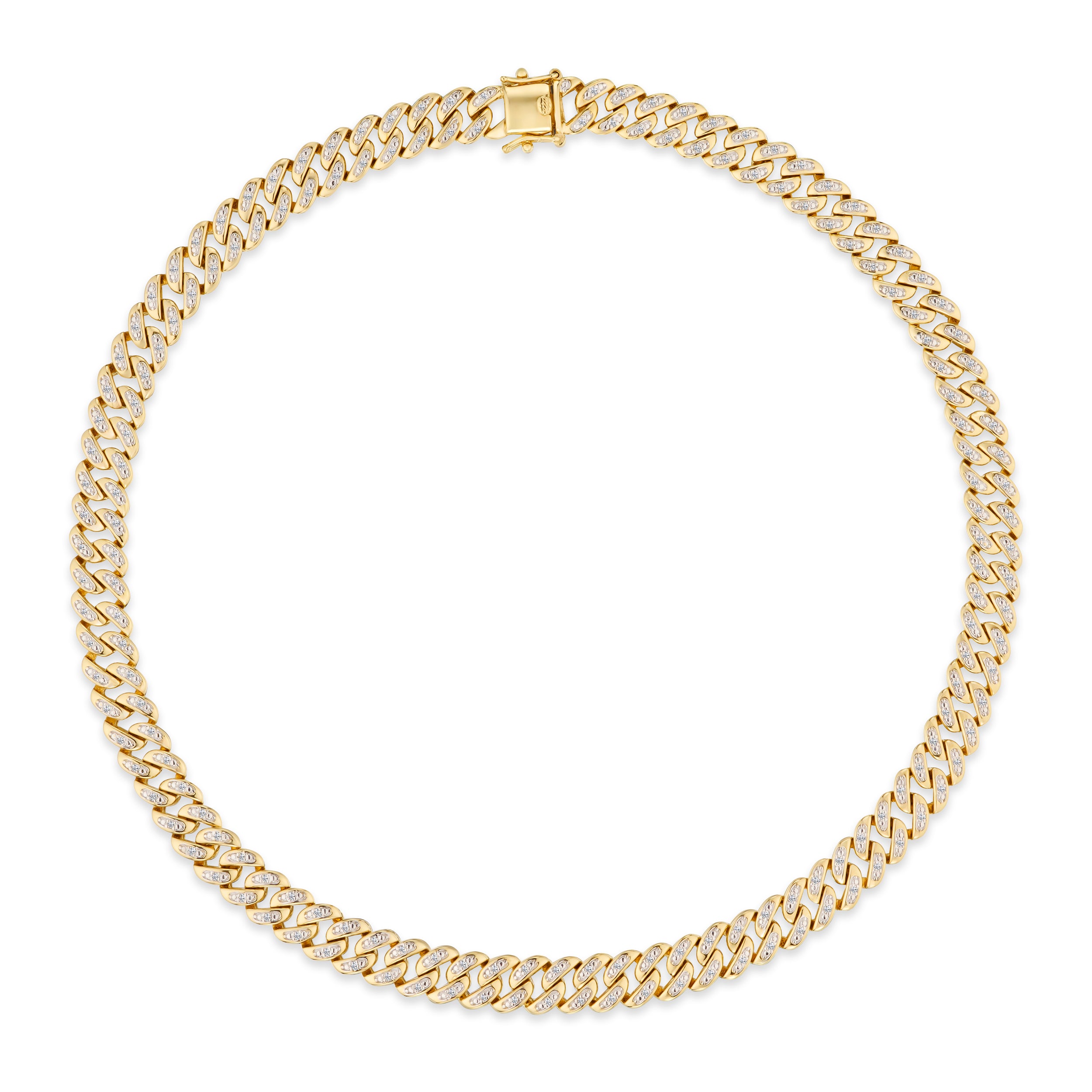 21 Inch Havana Cuban Lab Diamond Necklace 1.20ct Set in 18K Gold Vermeil