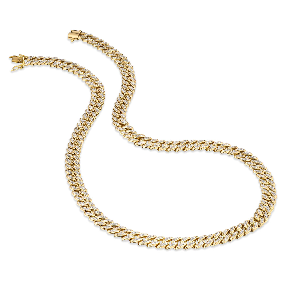 21 Inch Havana Cuban Lab Diamond Necklace 1.20ct Set in 18K Gold Vermeil