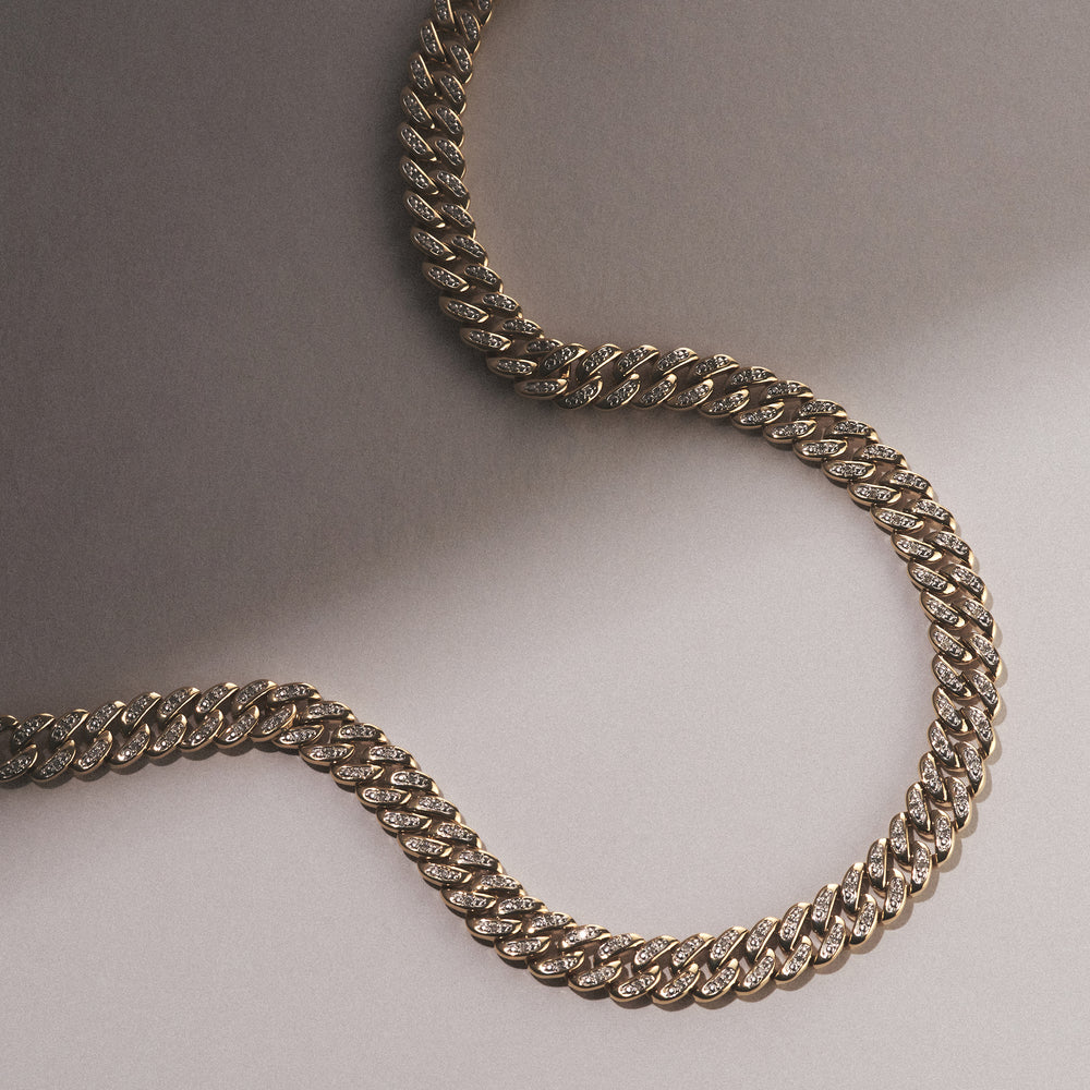 21 Inch Havana Cuban Lab Diamond Necklace 1.20ct Set in 18K Gold Vermeil